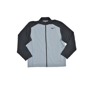 Nike Dri-FIT Men's Black Gray Full Zip Jacket Regular Size XL Zip Pockets